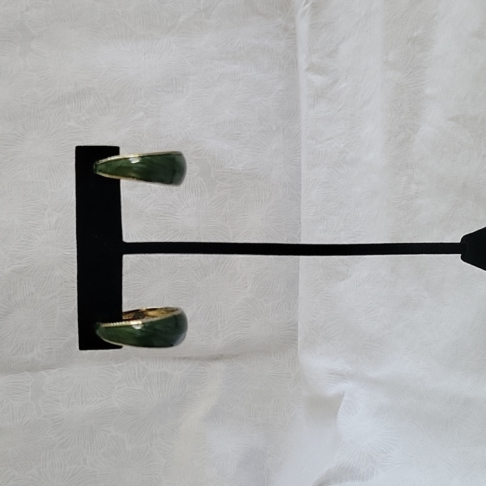Vintage Olive Green Hoop Earrings